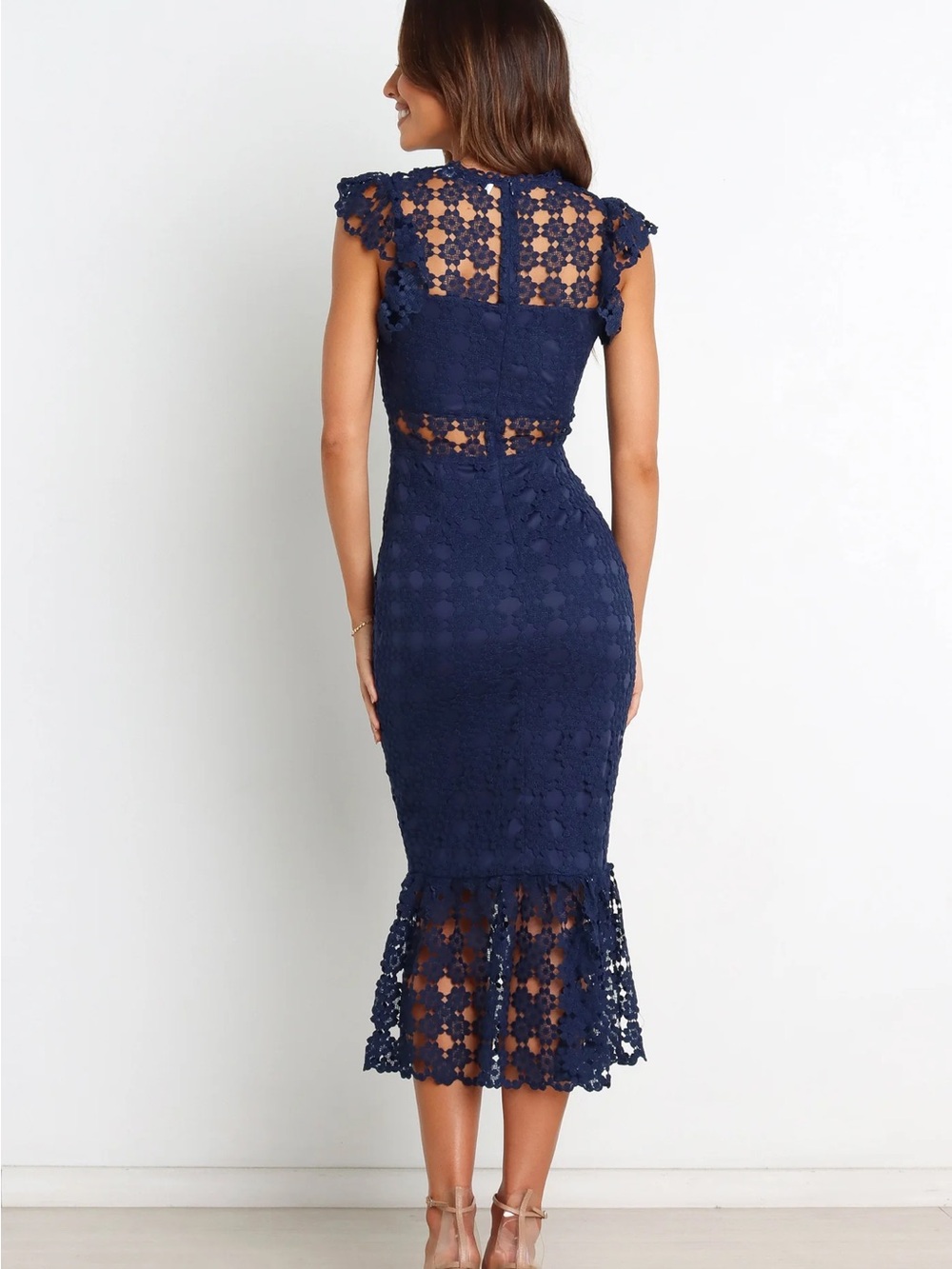 Petal & Pup Lauren Lace Overlay Midi Dress - Picture 4 of 9